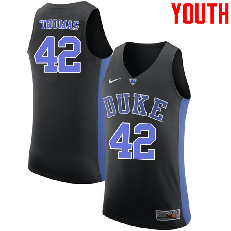 Youth #42 Lance Thomas Duke Blue Devils College Basketball Jerseys-Black